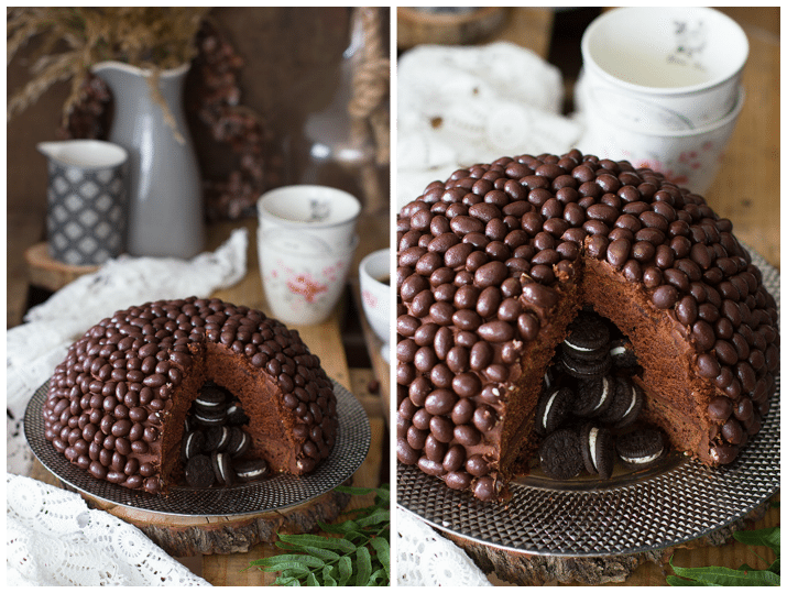 tarta chocolate piñata collage