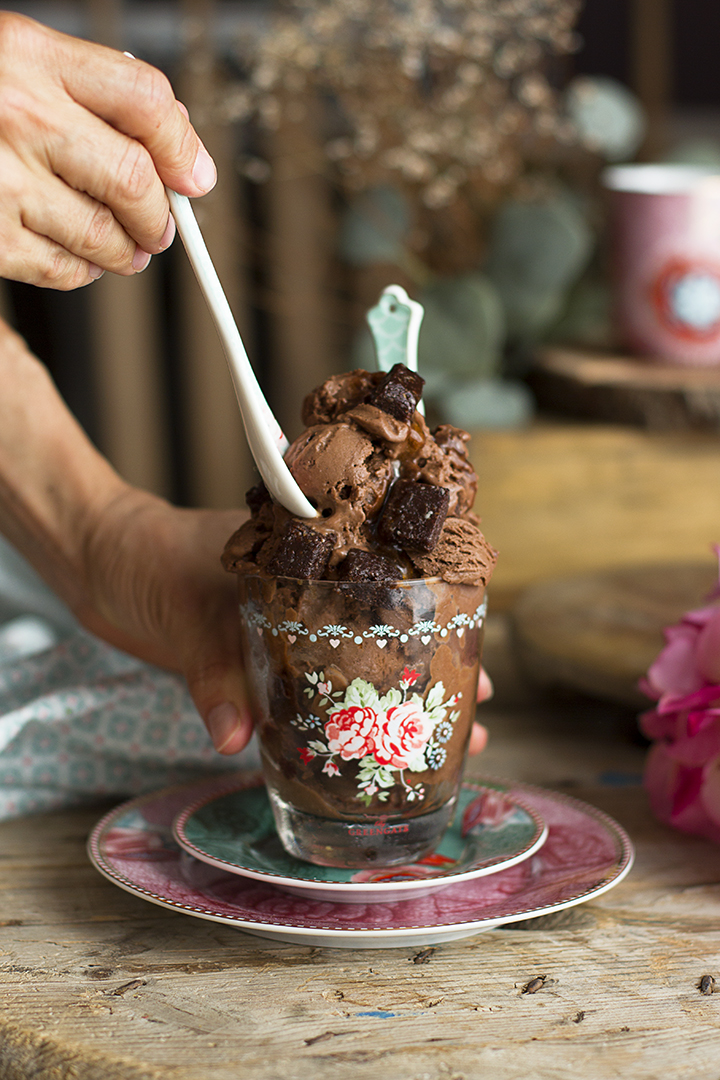 Helado De Chocolate Y Brownie Healthy – Receta Saludable